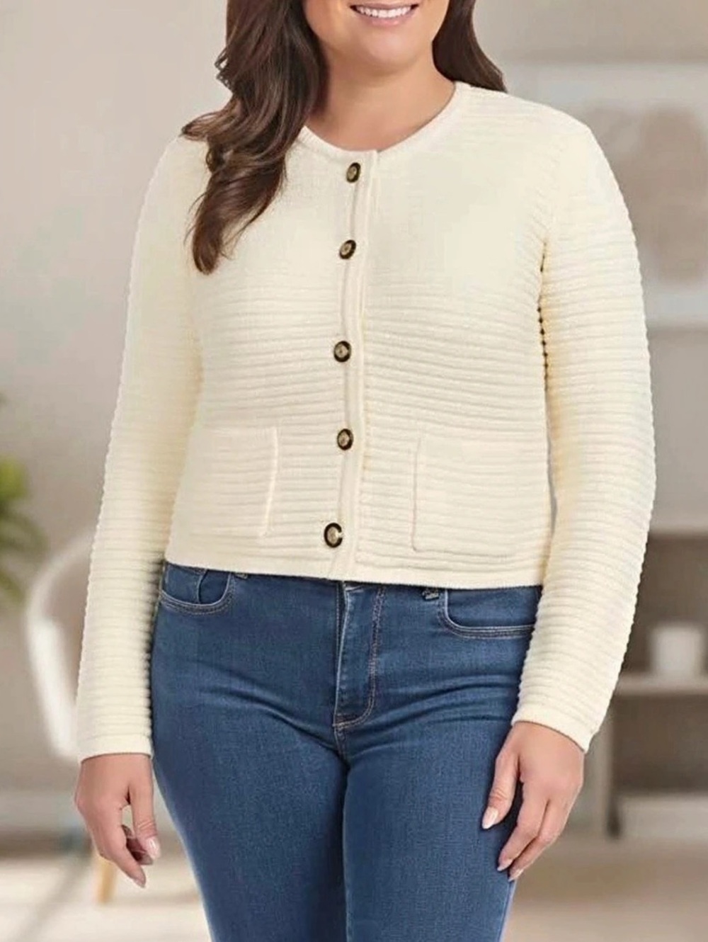 New Hilary Radley Women's Button Front Cardigan size L